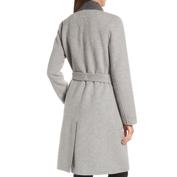 SOLD 💕 Soia & Kyo isadora grey lapel long belted wrap coat maxi duo tone 2 smal - Picture 5 of 9